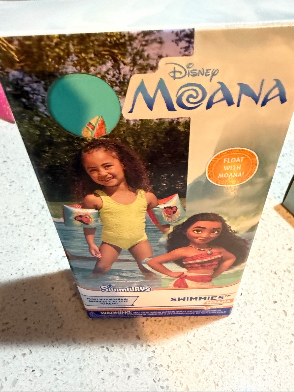 Disney Moana Yellow Swim Arm Floaties with Pink Accents